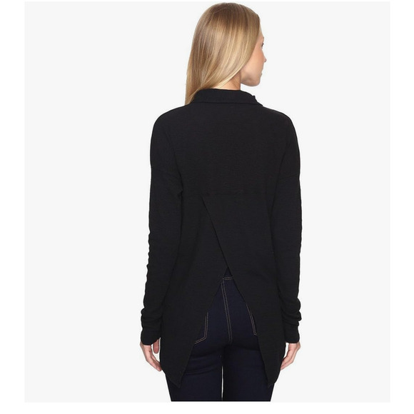 Mod-O-Doc Women Cotton Slub Button Front Shirt Black Size M - Picture 4 of 4